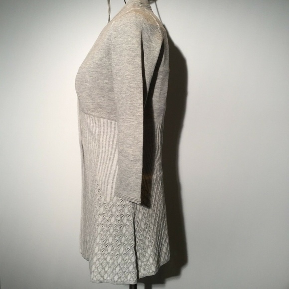 ROSIE NEIRA Grey Mixed Stitch Cardigan NWOT anthropologie 'Brunswick' - Picture 6 of 8
